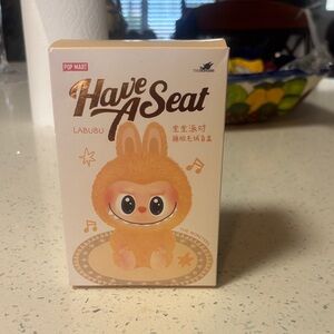 Pop Mart Labubu 'Have A Seat' Plush Toy - Orange NWT